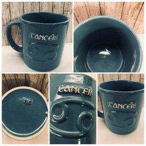 Big Coffee Mug Oversize Zodiac Sign Cancer Cup Tea Gift Blue Farmhouse